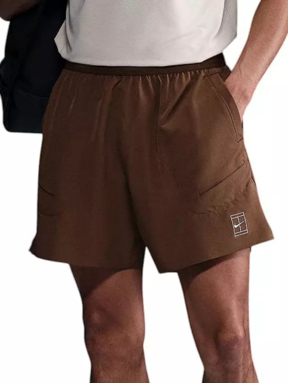 Nike Court Dri-Fit Advantage 6" Tennis Shorts Brown Men's Medium FZ6913-259
